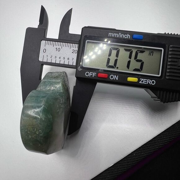 Moss Agate Crystal Heart (#9) - Picture 7 of 10